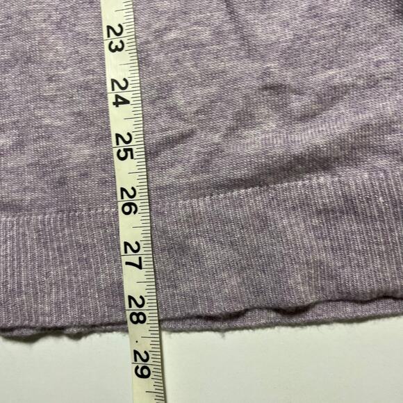 J Crew XXS Purple V Neck Relaxed Pullover Layered Sweater White Cuffs Wool Blend - Picture 7 of 10